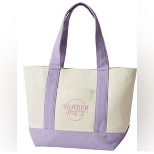 Trader Joe’s Large Pastel Lilac Purple Canvas Tote bag